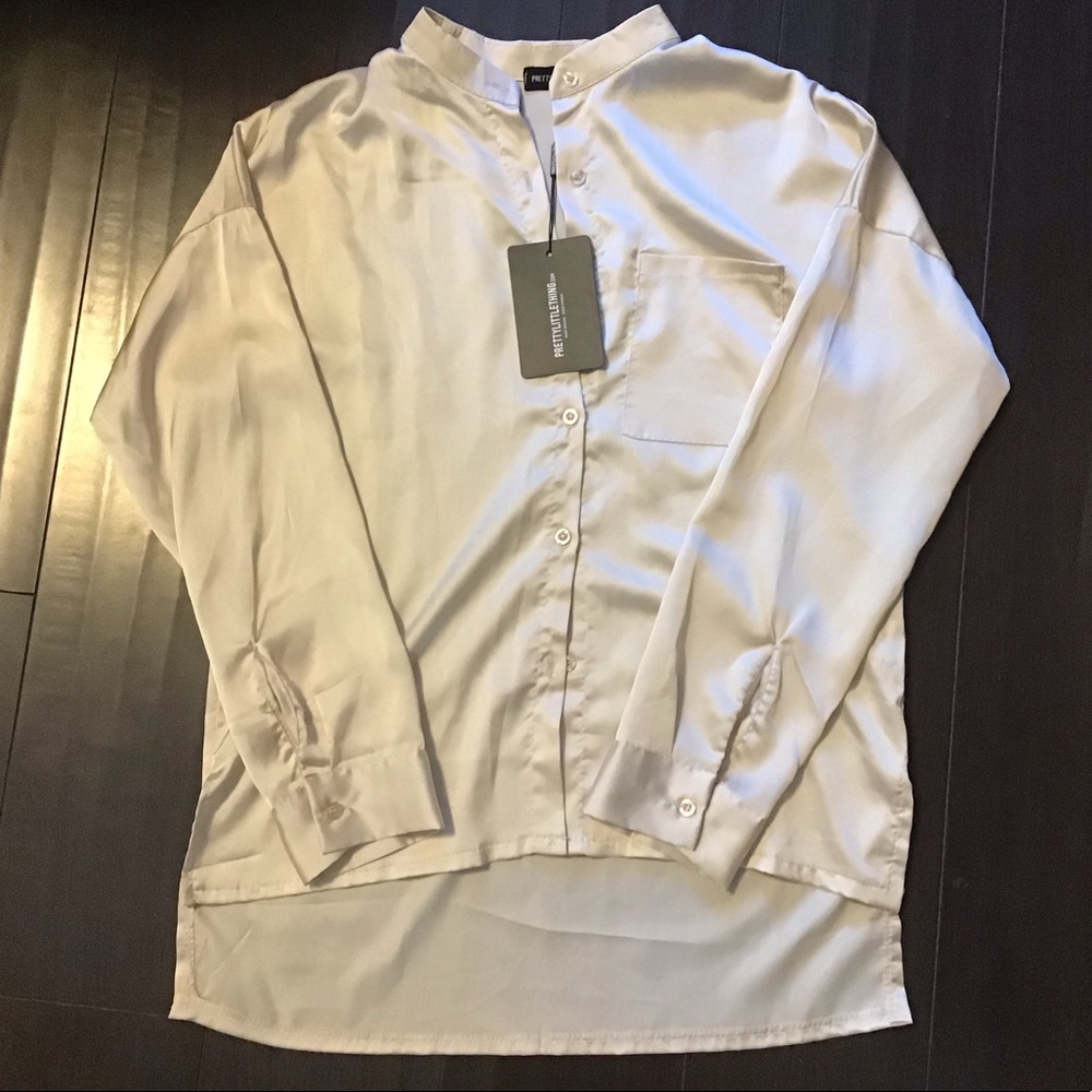 Champagne color Satin Button down top